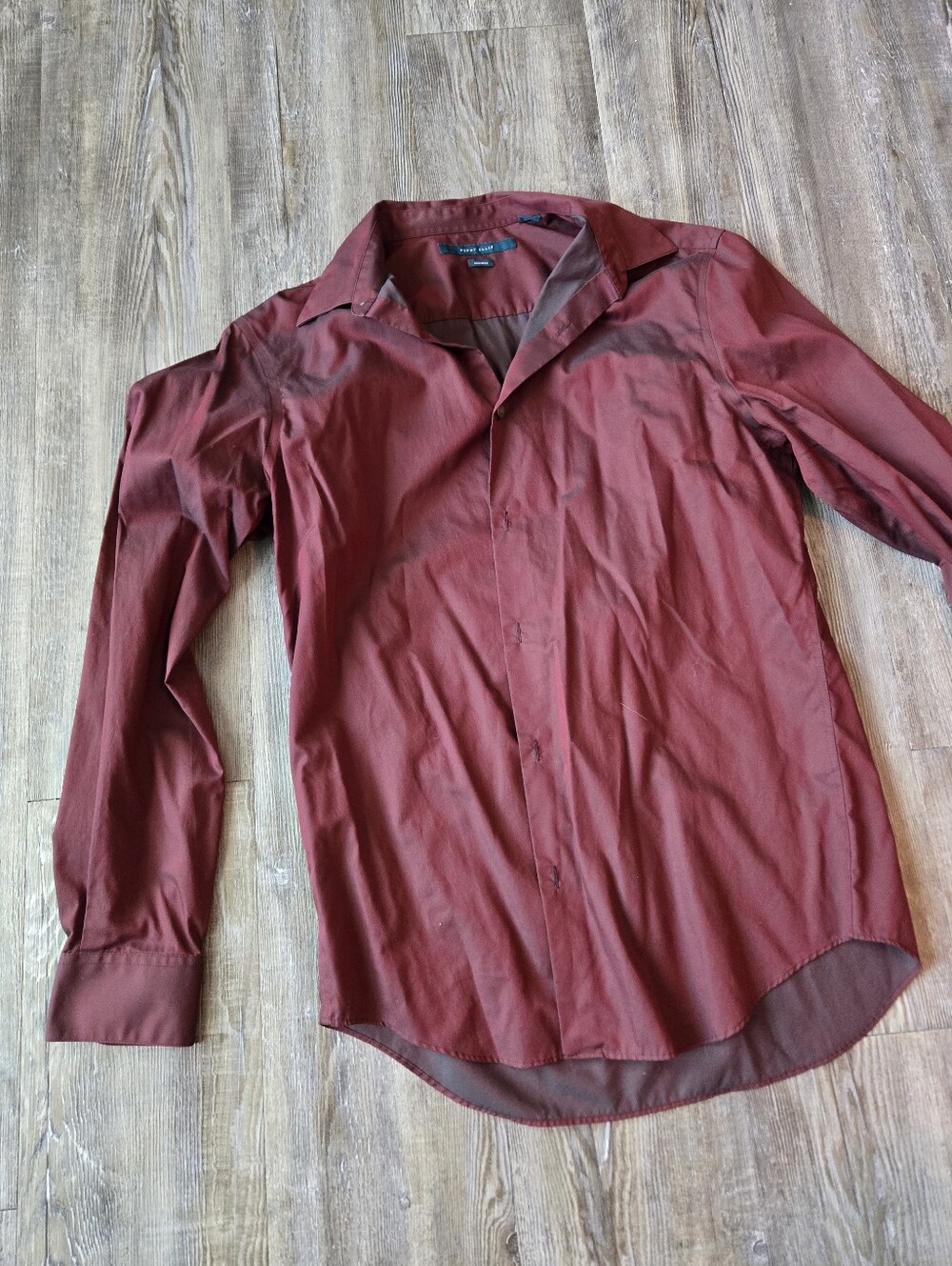 Perry Ellis Men’s Long Sleeve Shirt - Wine